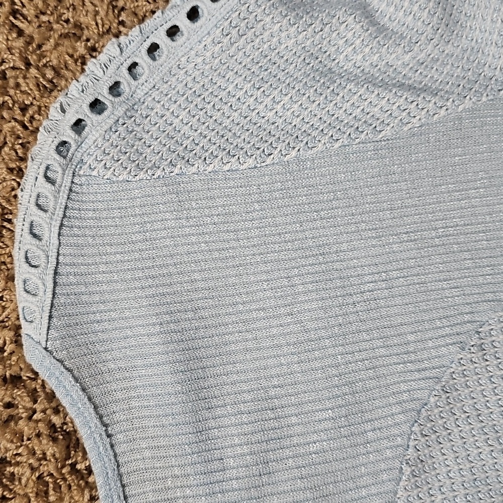 Soft Surroundings Bailey Top Skylight Blue Lace Long Sleeve Large Tunic - Picture 7 of 7